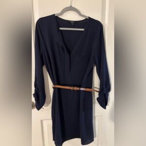 Forever 21 Navy Long Sleeve Dress with Belt